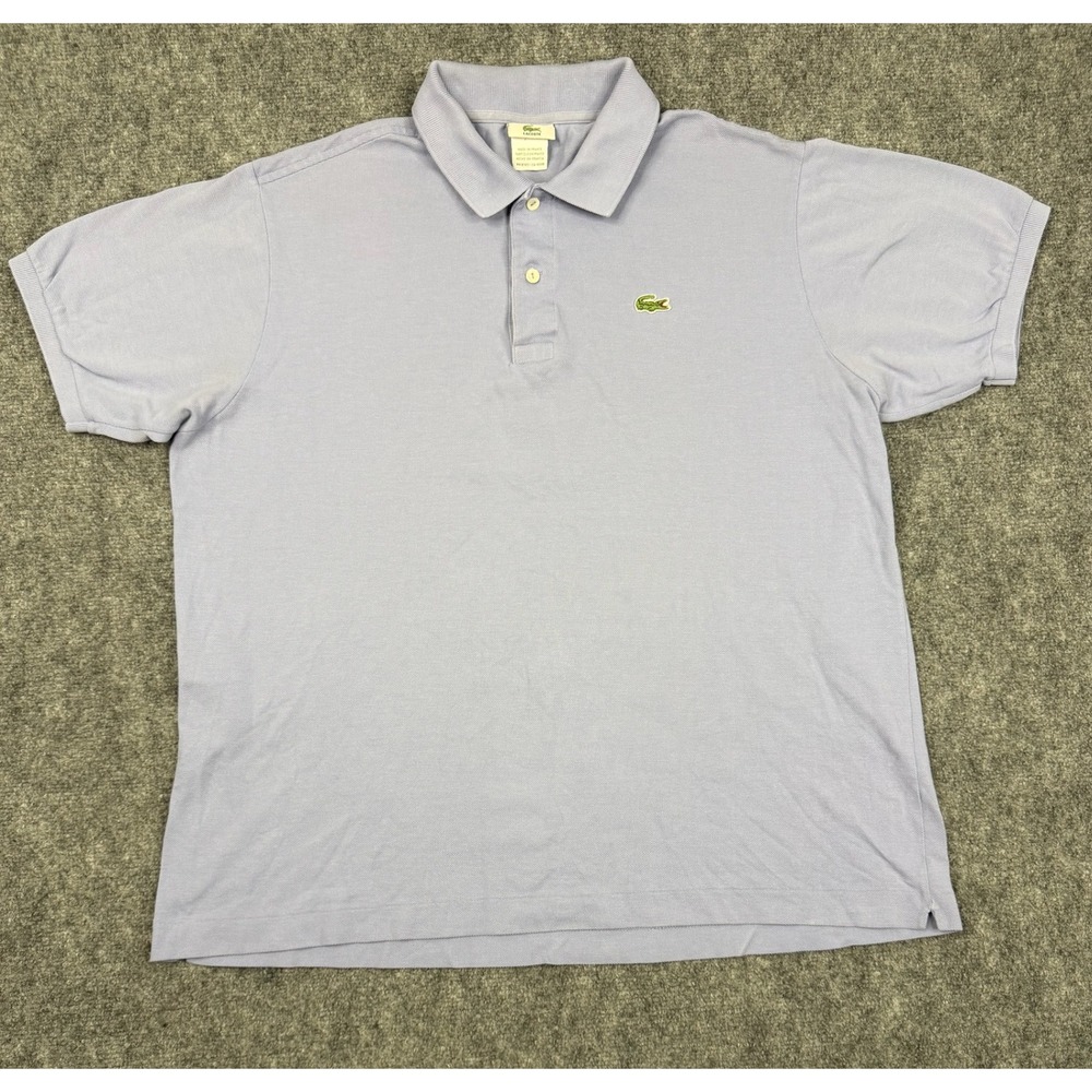 Lacoste Mens Polo Shirt Light Purple Periwinkle Made in France Size 7 XL 2XL